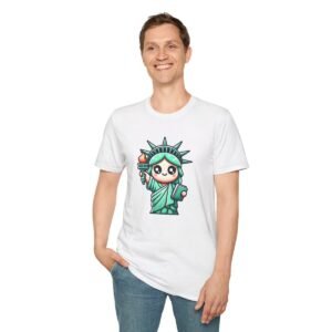Cute Statue of Liberty, Unisex Softstyle T-Shirt